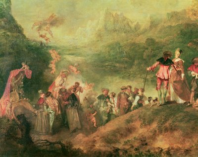 Embarkation for Cythera (detail) by Jean Antoine Watteau